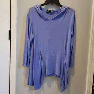 Fenini  Hoodie Tunic Size MEDIUM periwinkle Blue